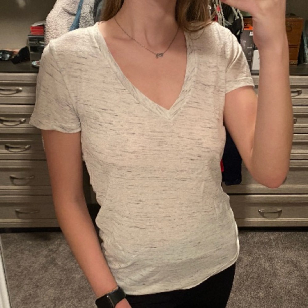 White Heathered Victoria Secret PINK Short Sleeve